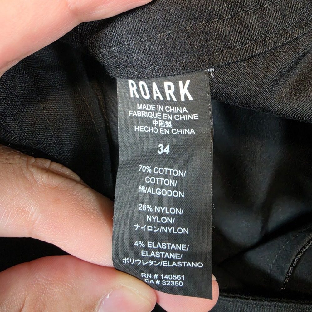 Roark Layover 2.0 Pants Mens 34 Black Travel Tech Utility RP305 Stretch Relaxed - Picture 6 of 10